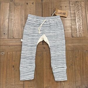Childhoods clothing striped gusset pants kids 2T teal green pull on joggers nwt